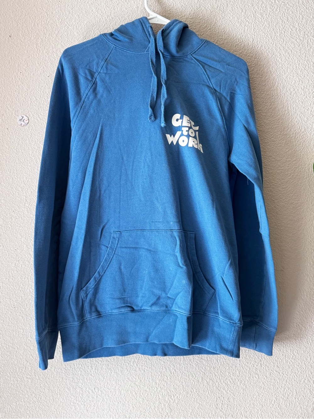 Get To Work Blue Crewneck Hoodie with Front Pocket